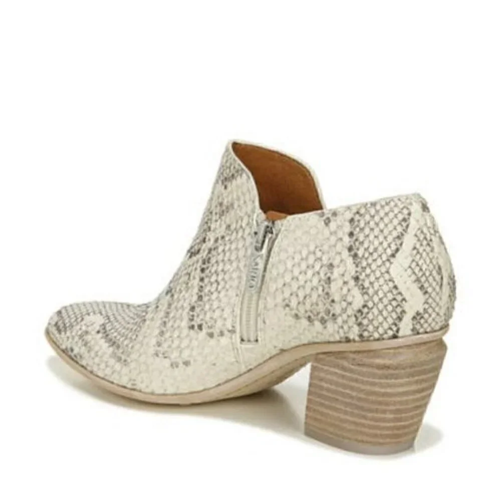 Sarto By Franco Karson Leather Snakeskin Embossed Bootie Size 5.5